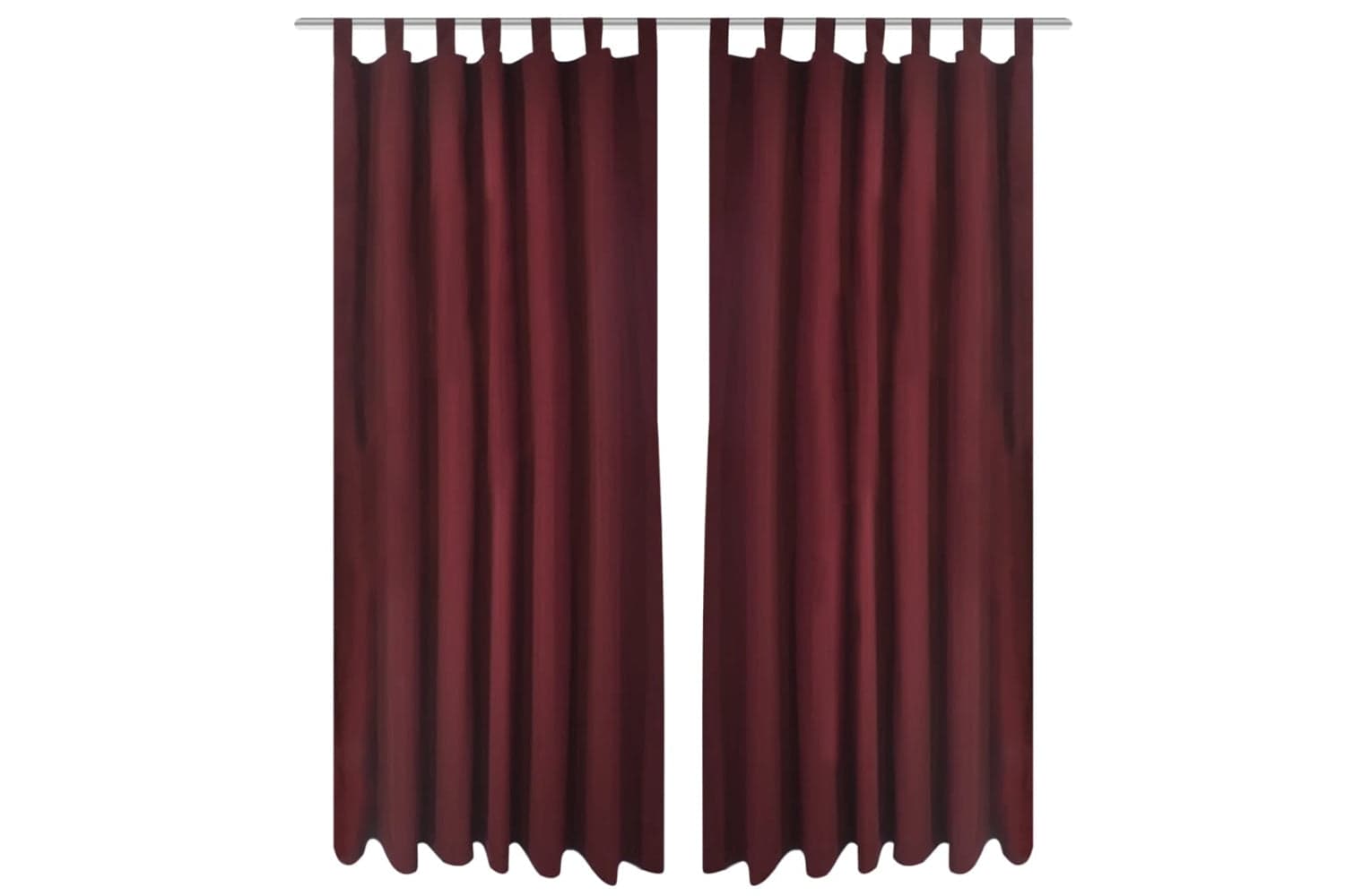 vidaXL 130364 2 Pcs Bordeaux Micro-satin Curtains With Loops 140 X 245cm