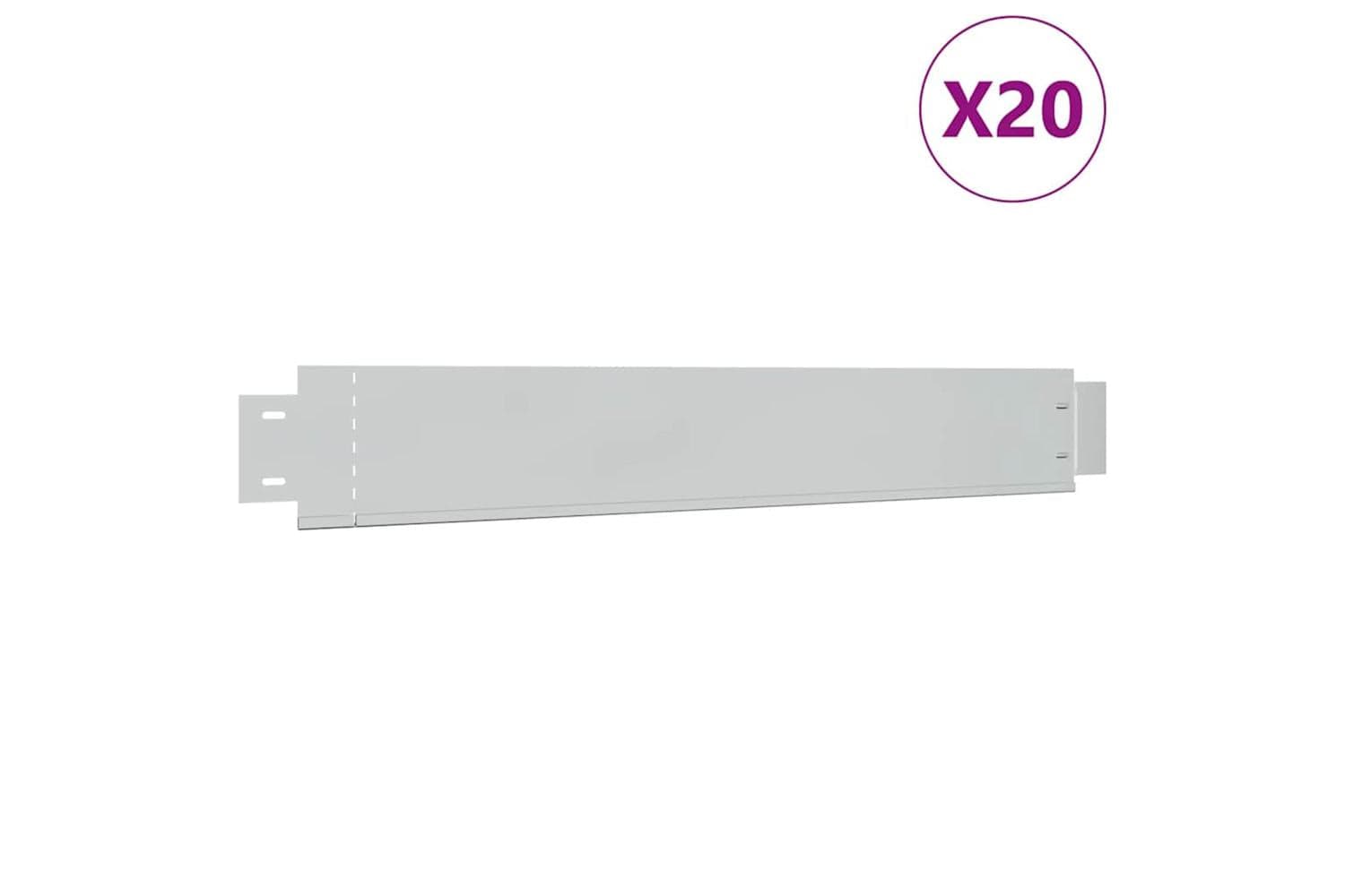 vidaXL 271782 Set Of 10 Flexible Lawn Fence Galvanised Steel 100 X 14cm