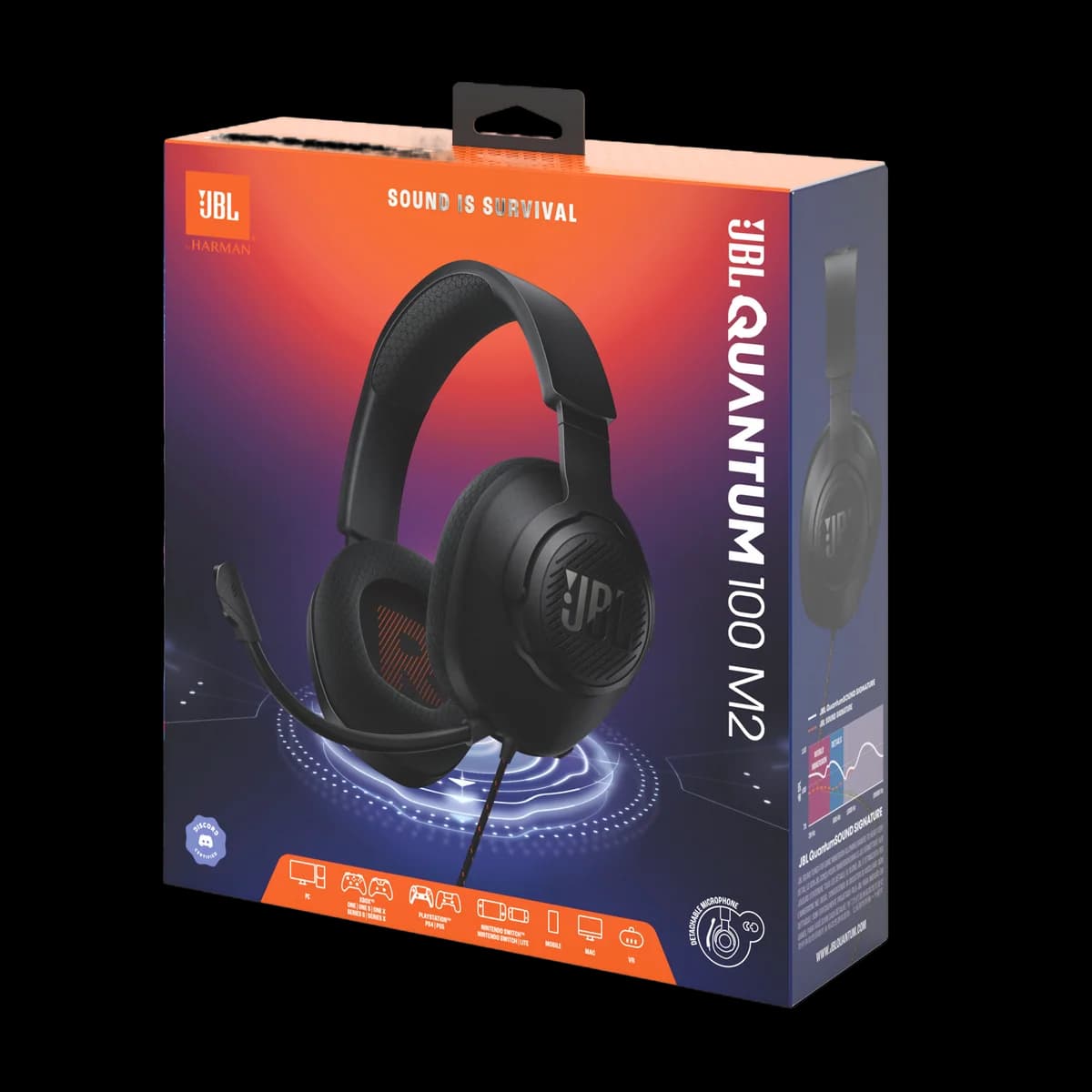 JBL Quantum 100 M2 Gaming Wired Over-Ear Headphones Black | JBLQTUM100M2BLK