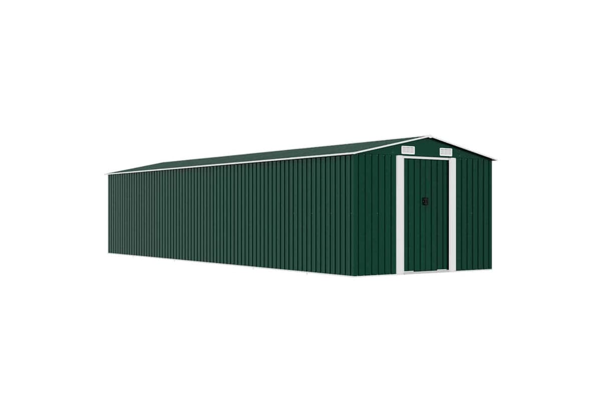 vidaXL 47036 Garden Shed Green 257x990x181cm Galvanised Steel