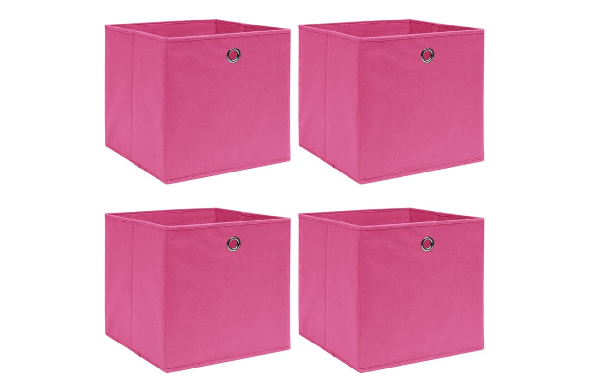 Vidaxl 288345 Storage Boxes 4 Pcs Pink 32x32x32 Cm Fabric