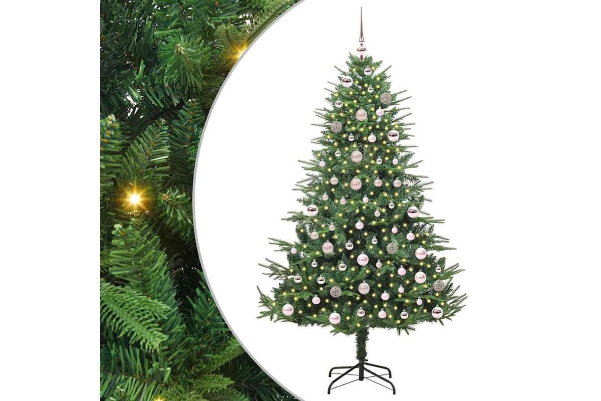 Vidaxl Artificial Pre-lit Christmas Tree With Ball Set Green 180 Cm