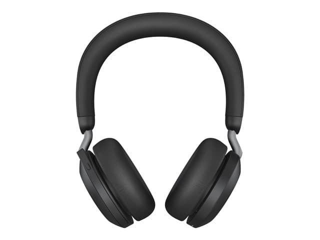 JABRA - Evolve2 75 - Headset - on-ear - Bluetooth - wireless - active noise cancelling - USB-A - noise isolating - black - Certified for Microsoft Teams