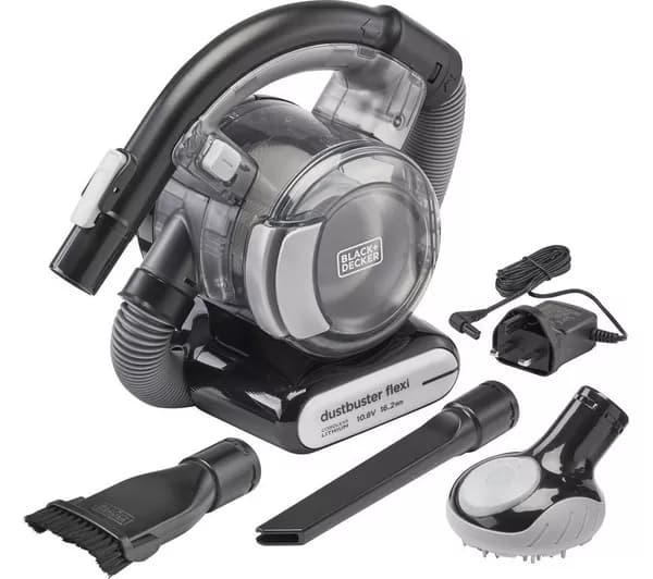 BLACK+DECKER Dustbuster Flexi PD1020LP-GB Handheld Vacuum Cleaner - Black & Chrome
