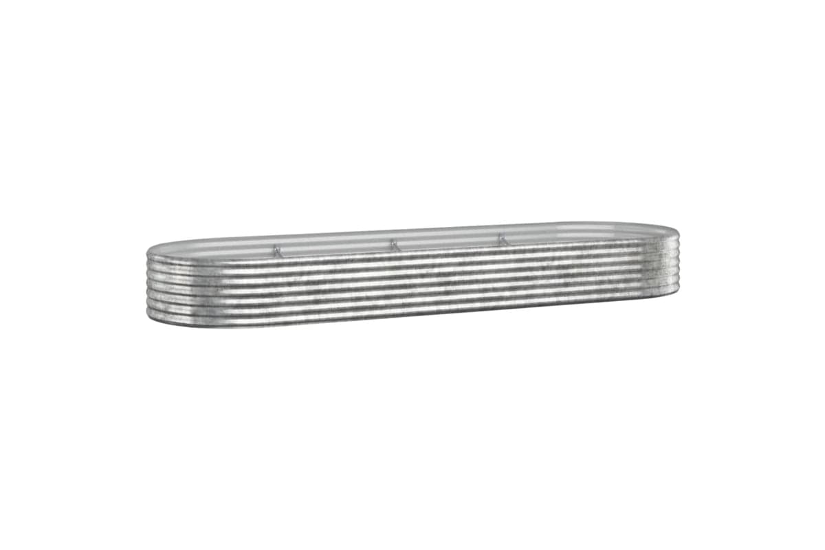 vidaXL 319002 Garden Raised Bed Powder-coated Steel 322x100x36cm Silver