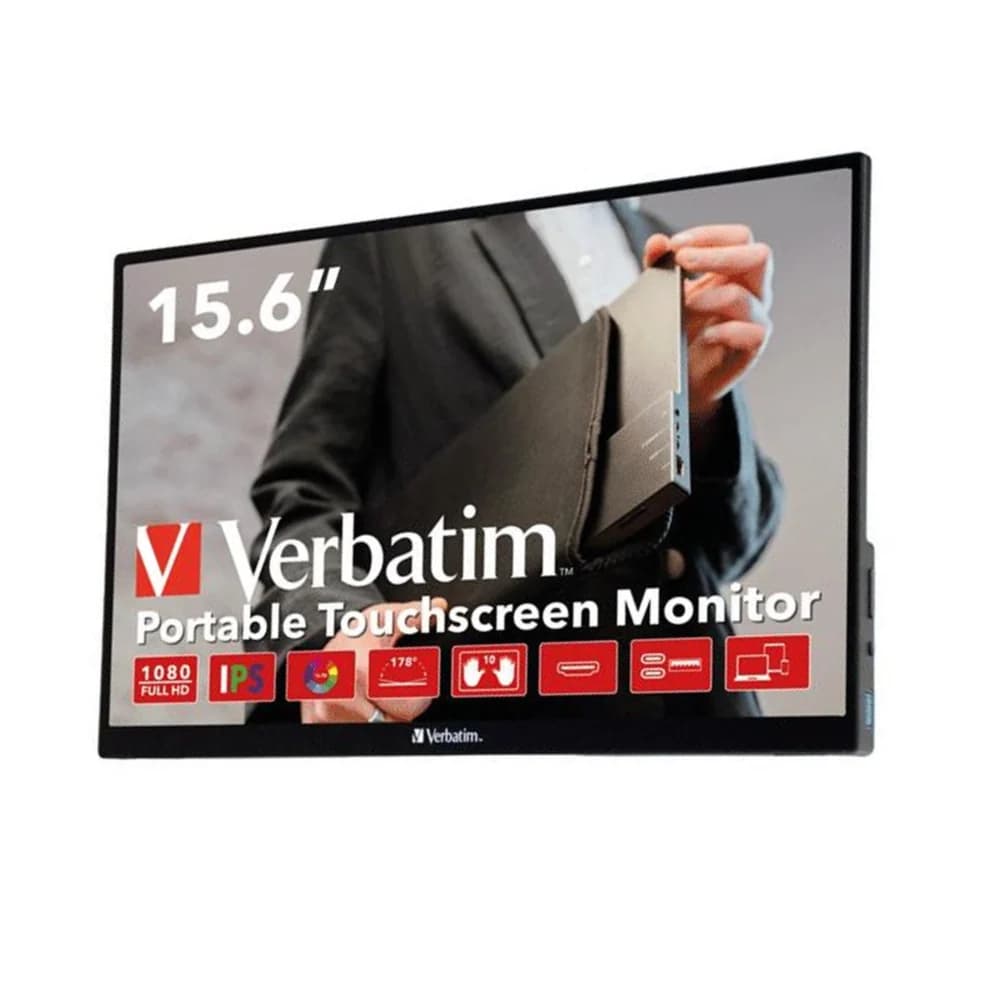 Verbatim 15.6" Full HD Portable Touchscreen Monitor - Black | 114-49592