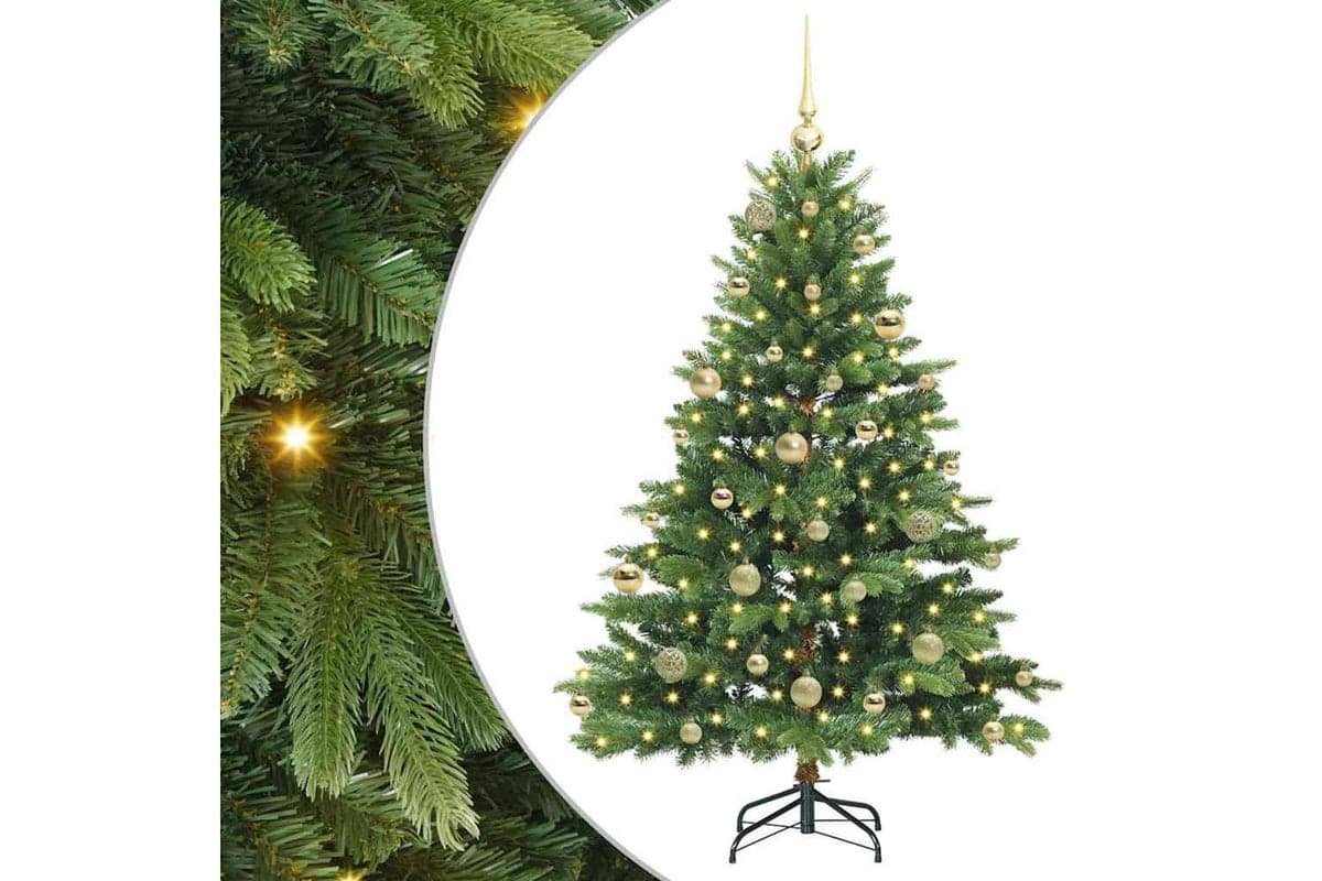 Vidaxl Artificial Christmas Tree With 150 Leds Green 150 Cm Pe And Pvc