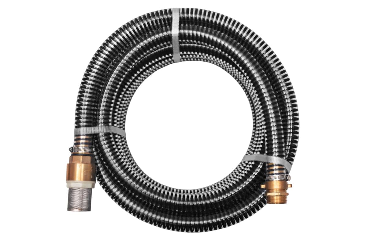 vidaXL 142890 Suction Hose With Brass Connectors 7 M 25mm Black