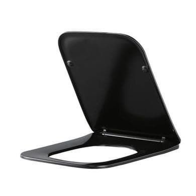 Matt Black Square Soft Close Toilet Seat with Quick Release - Albi