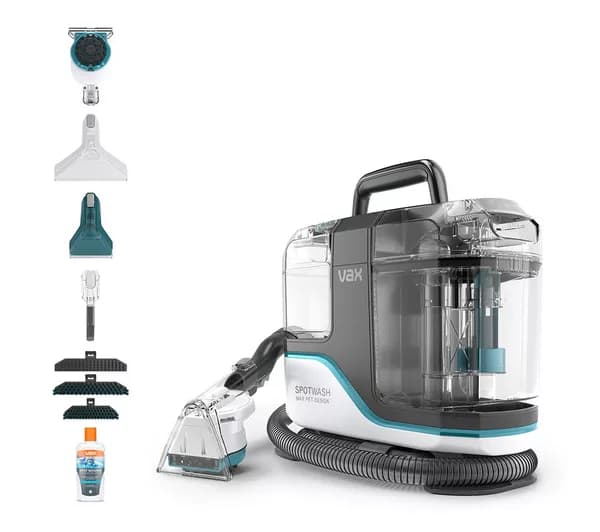 VAX SpotWash Max Pet-Design Carpet Cleaner - White & Teal Blue