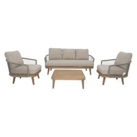 Ophelia Garden 4-Piece Lounge Set Latte & Woven Sand