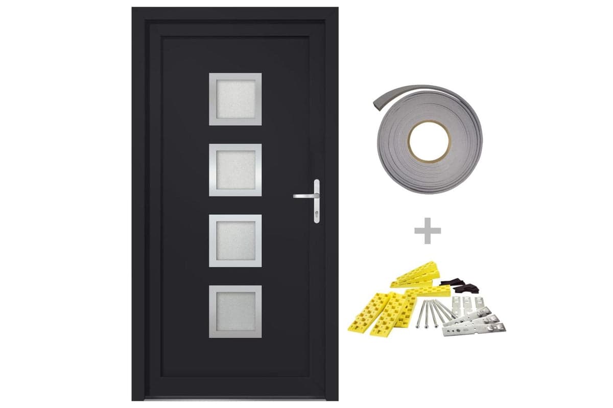 vidaXL 3187859 Front Door Anthracite 108x200cm Pvc