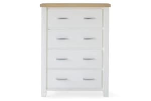 Cotswold Chest Of Drawer | 4 Drawer | White/Natural