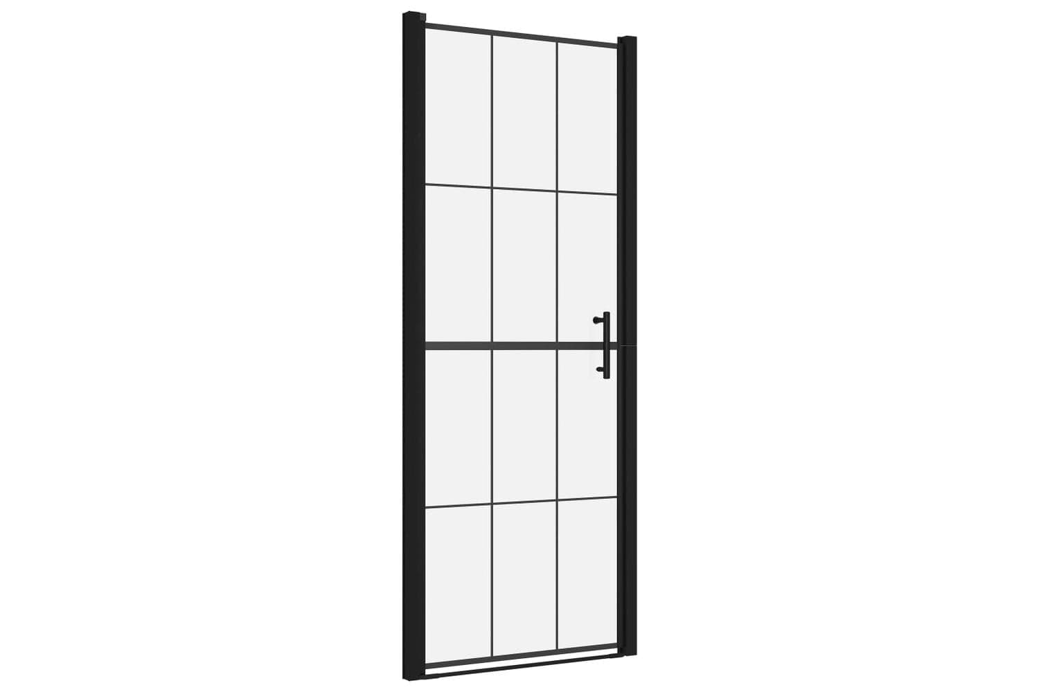 vidaXL 148887 Shower Door Tempered Glass 81x195cm Black