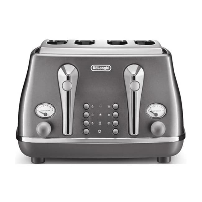 Delonghi Icona Metallics 4 Slice Toaster | Grey | CTOT4003.GY