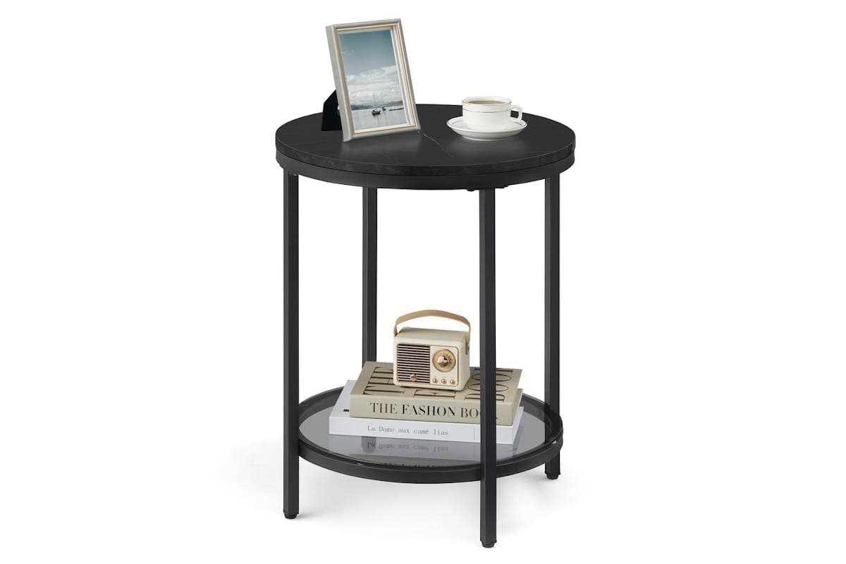 Side Table | Side Table | Marble Black-ink Black | 45 X 55 Cm