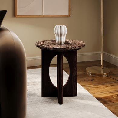 IVan Round Marble and Walnut Effect Table