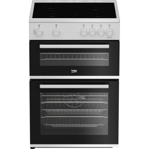 BEKO            60CM TWIN CAVITY FREESTANDING COOKER WITH CERAMIC 4 ZONE HOB - WHITE