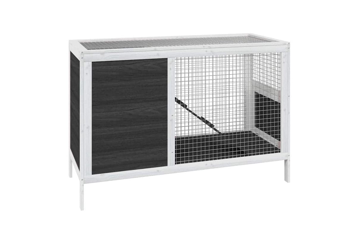 Vidaxl Rabbit Hutch Grey 103x44x69.5 Cm Solid Wood Pine