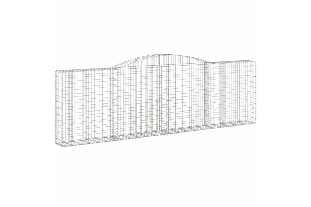 vidaXL 153526 Arched Gabion Basket 400x30x120/140cm Galvanised Iron