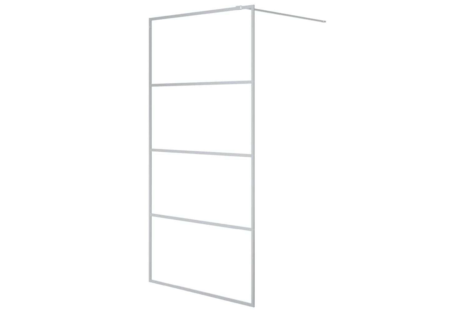 vidaXL 152137 Walk-in Shower Wall Silver 100x195cm Clear Esg Glass