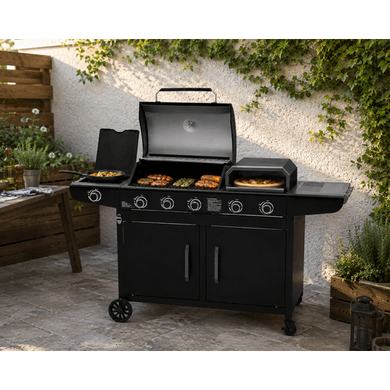 Boss Grill Forno 3-in-1 3 Burner Gas BBQ with Pizza Oven - Black
