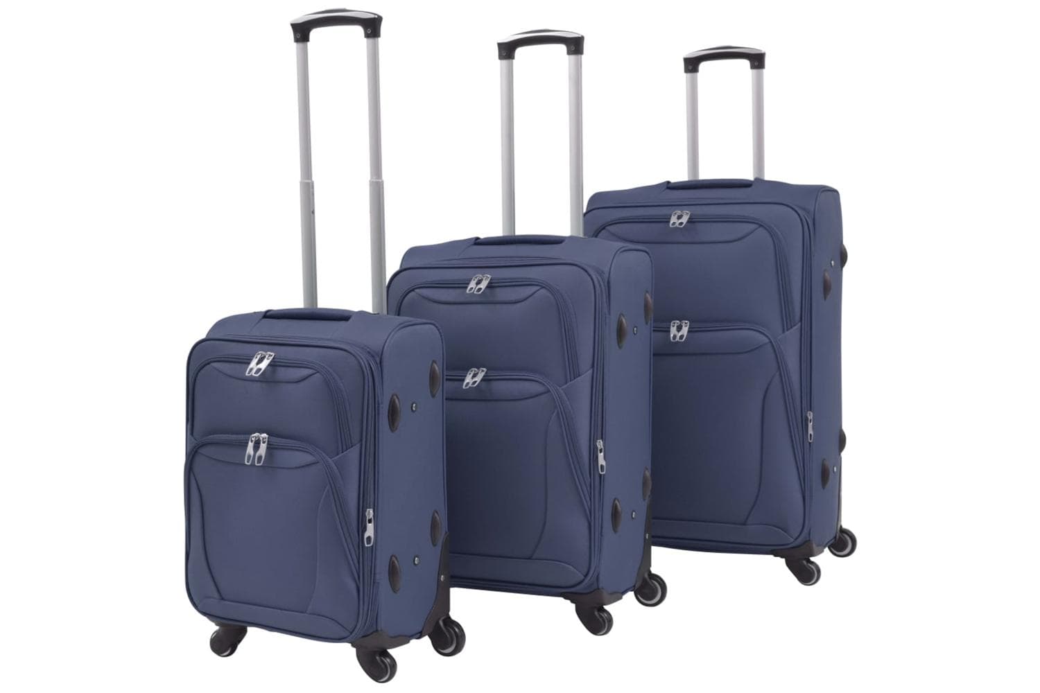 Vidaxl 91317 3 Piece Soft Case Trolley Set Navy Blue