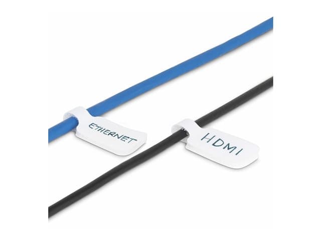 STARTECH.COM - Startech 3.5in (9cm) Cable Labels, 100 Pack White, Cable/Cord Tags (CABLE-TAG-HLWH) - cable identification labels - hook-to-hook fastener, write-on