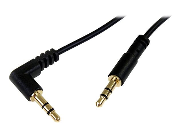 STARTECH.COM - Startech 3 ft. (0.9 m) 3.5mm Audio Cable - 3.5mm Slim Audio Cable - Right Angle - Male/Male - Aux Cable (MU3MMSRA) - audio cable - 91 cm