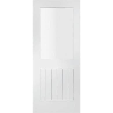Internal White Primed Half-Glazed Cottage FD30 Fire Door with Clear Glass - Suffolk - XL Joinery