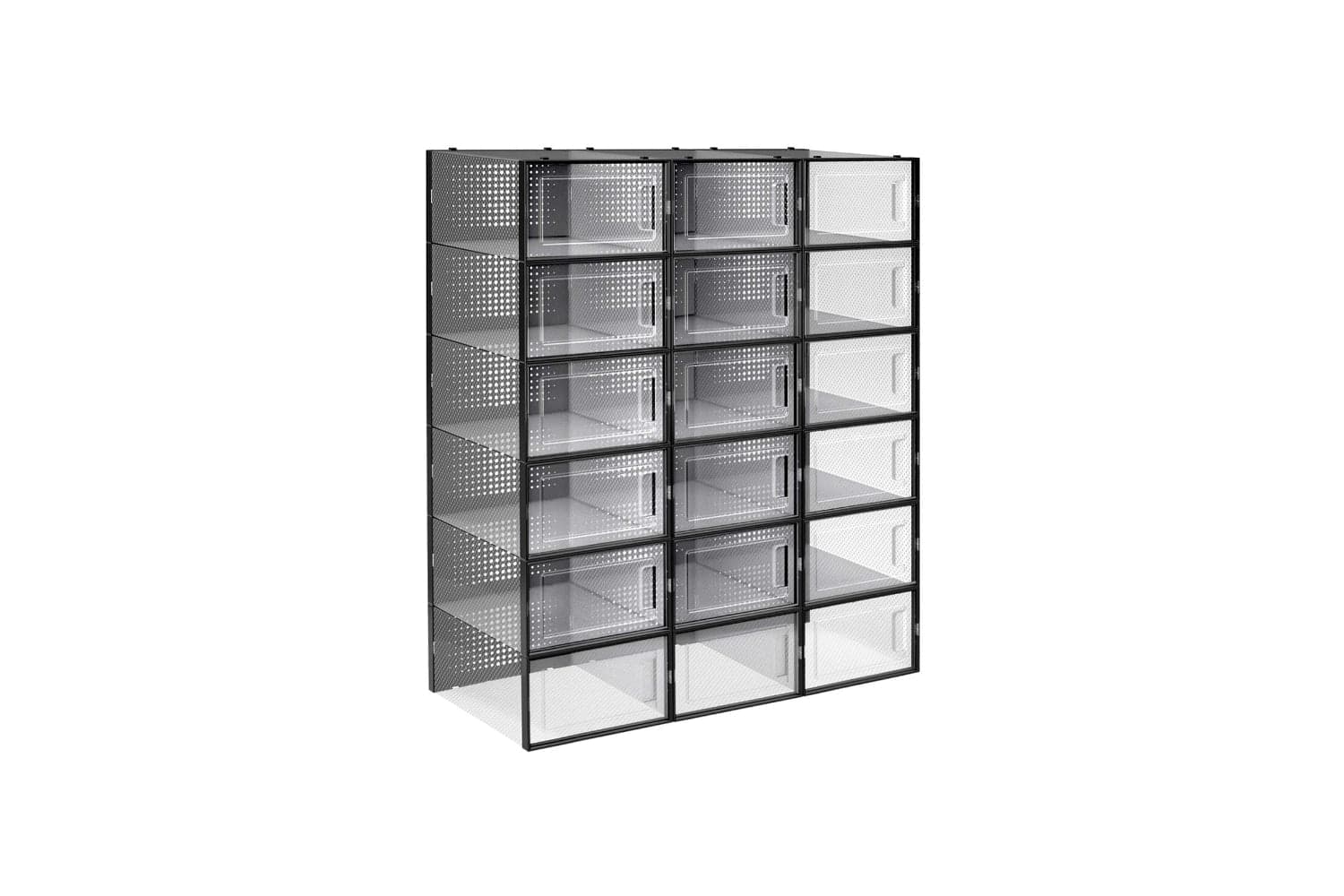 Songmics Shoe Storage Boxes | Pack 18 | Transparent & Black