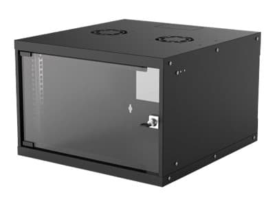 Intellinet Network Cabinet, Wall Mount (Basic), 6U, Usable Depth 500mm/Width 485mm, Black, Flatpack, Max 50kg, Glass Door, 19", Parts for wall install