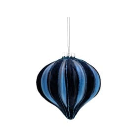Flocked Segments Glass Onion Tree Decoration 10cm