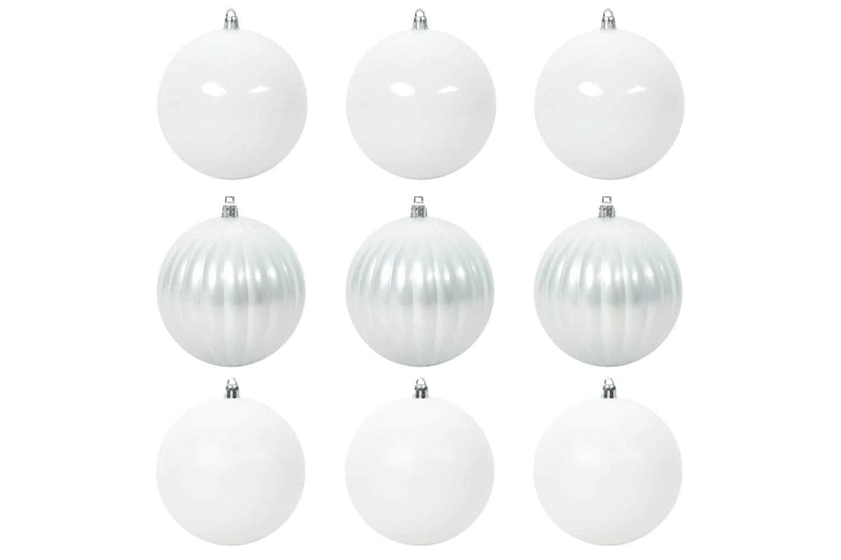 Vidaxl Christmas Bauble Set 9 Pcs White
