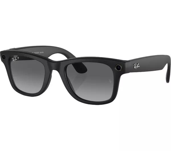 RAY-BAN META Wayfarer Glasses - Matte Black, Polarized Gradient Graphite