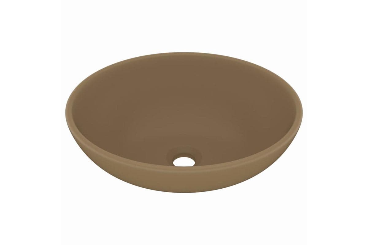 vidaXL 146930 Luxury Basin Oval-shaped Matt Cream 40x33cm Ceramic