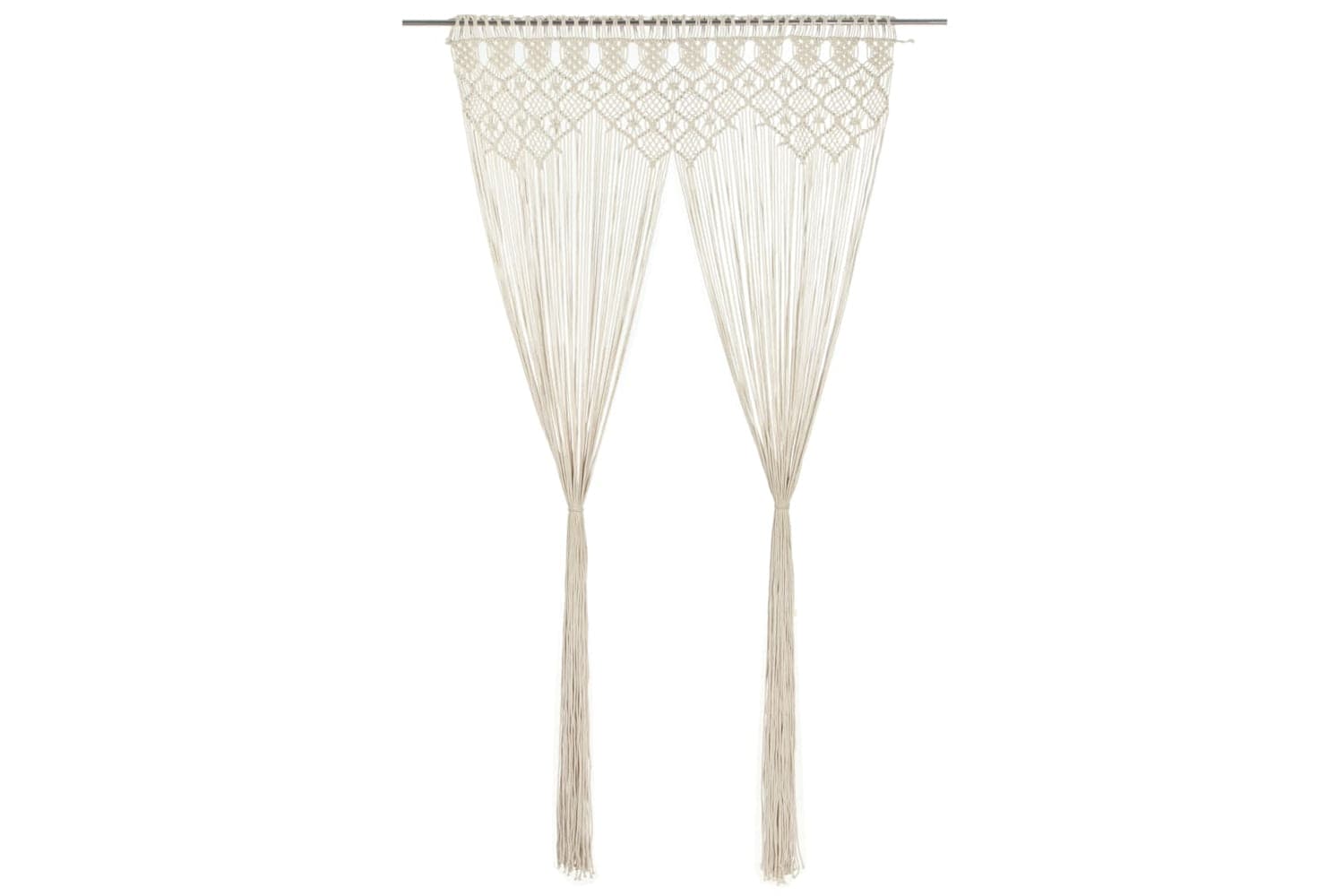 vidaXL 323977 Macrame Curtain 140x240cm Cotton