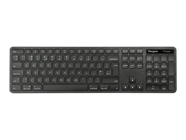 TARGUS - EcoSmart - Keyboard - full size - antimicrobial - wireless - Bluetooth 5.0, 2.4 GHz - QWERTY - UK - black