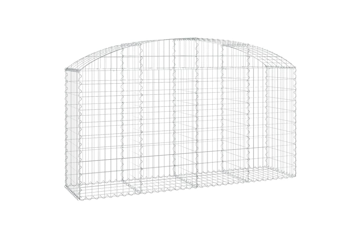 vidaXL 153475 Arched Gabion Basket 200x50x100/120cm Galvanised Iron