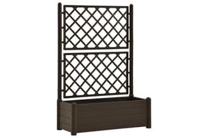 vidaXL 313984 Garden Planter With Trellis 100x43x142cm Pp Mocha