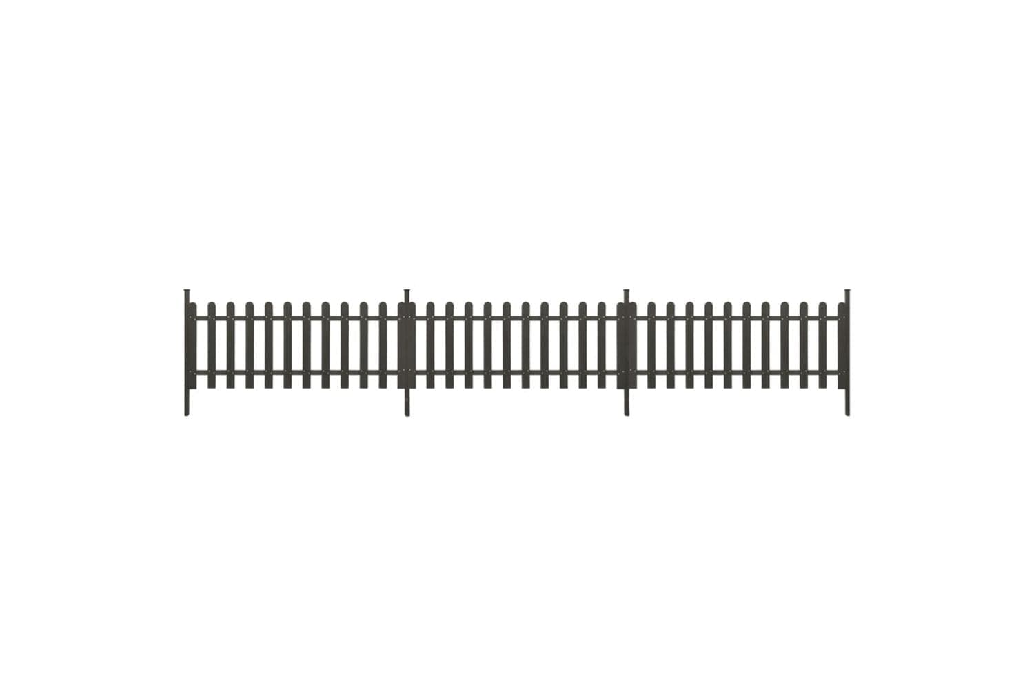 vidaXL 318090 Picket Fence With Posts 3 Pcs Wpc 614x80cm