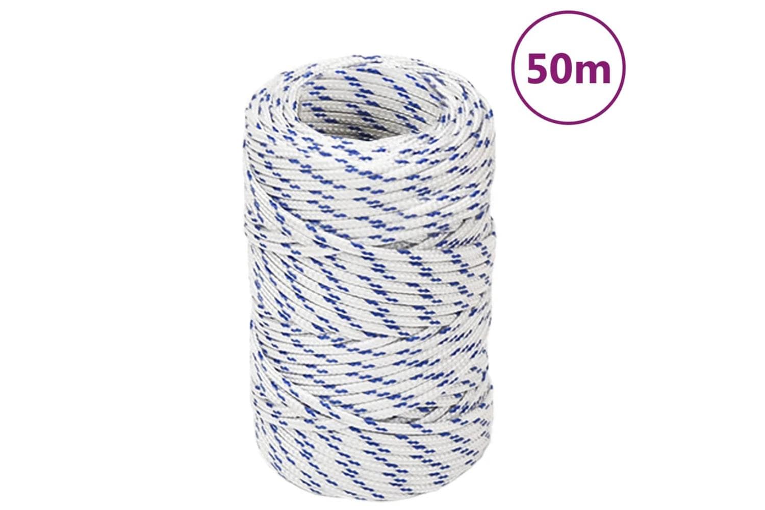 vidaXL 152265 Boat Rope White 2mm 50 M Polypropylene