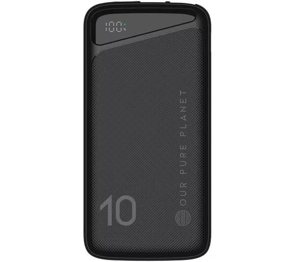 OUR PURE PLANET 10000 mAh 3-port Portable Power Bank - Black