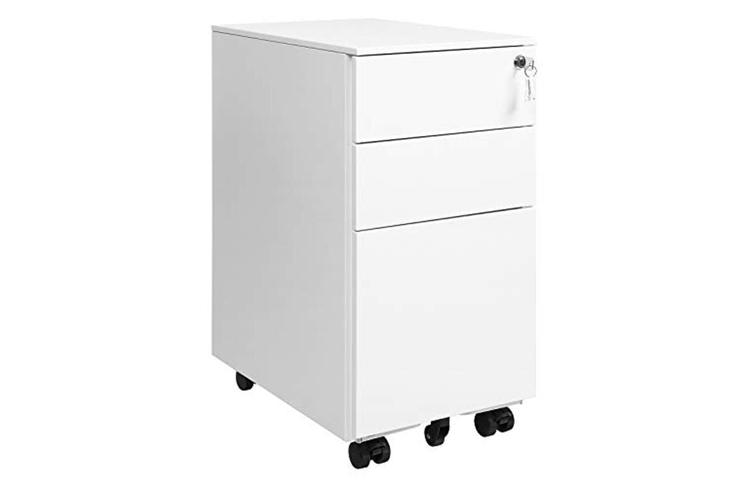 Songmics Mobile File Cabinet | Office Storage | Steel | 3 Drawers | White