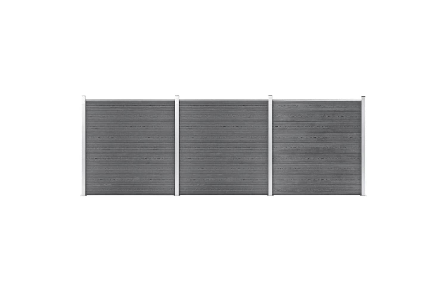vidaXL 3053226 Garden Fence Wpc 526x186cm Grey