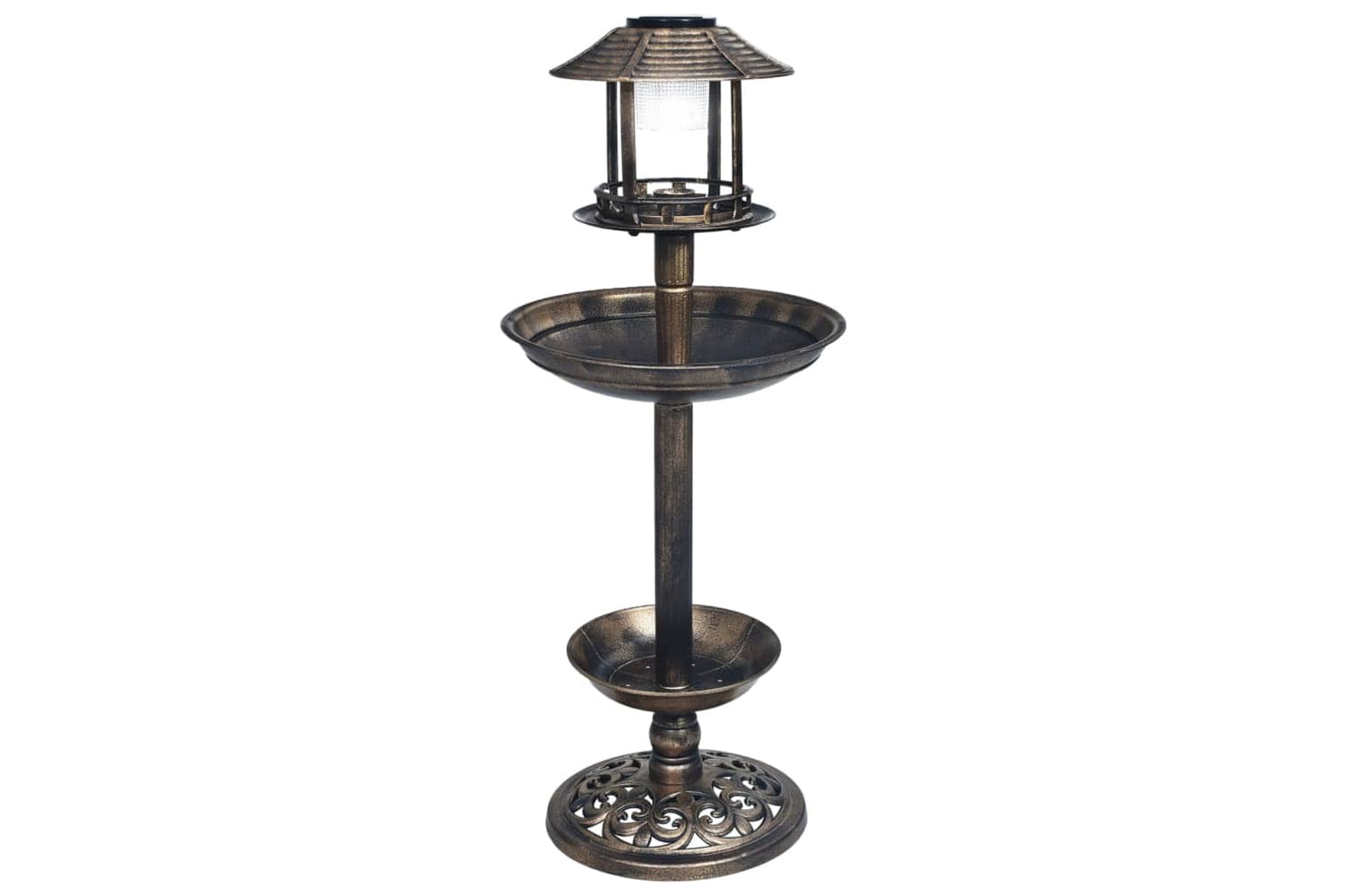 Vidaxl 48221 Decorative Birdbath With Solar Powered Led Lights Plastic