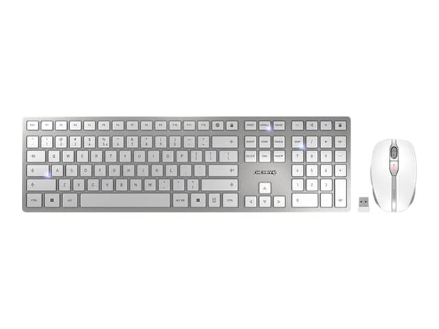Cherry - DW 9100 SLIM - keyboard and mouse set - US with Euro symbol - white, silver Input Device