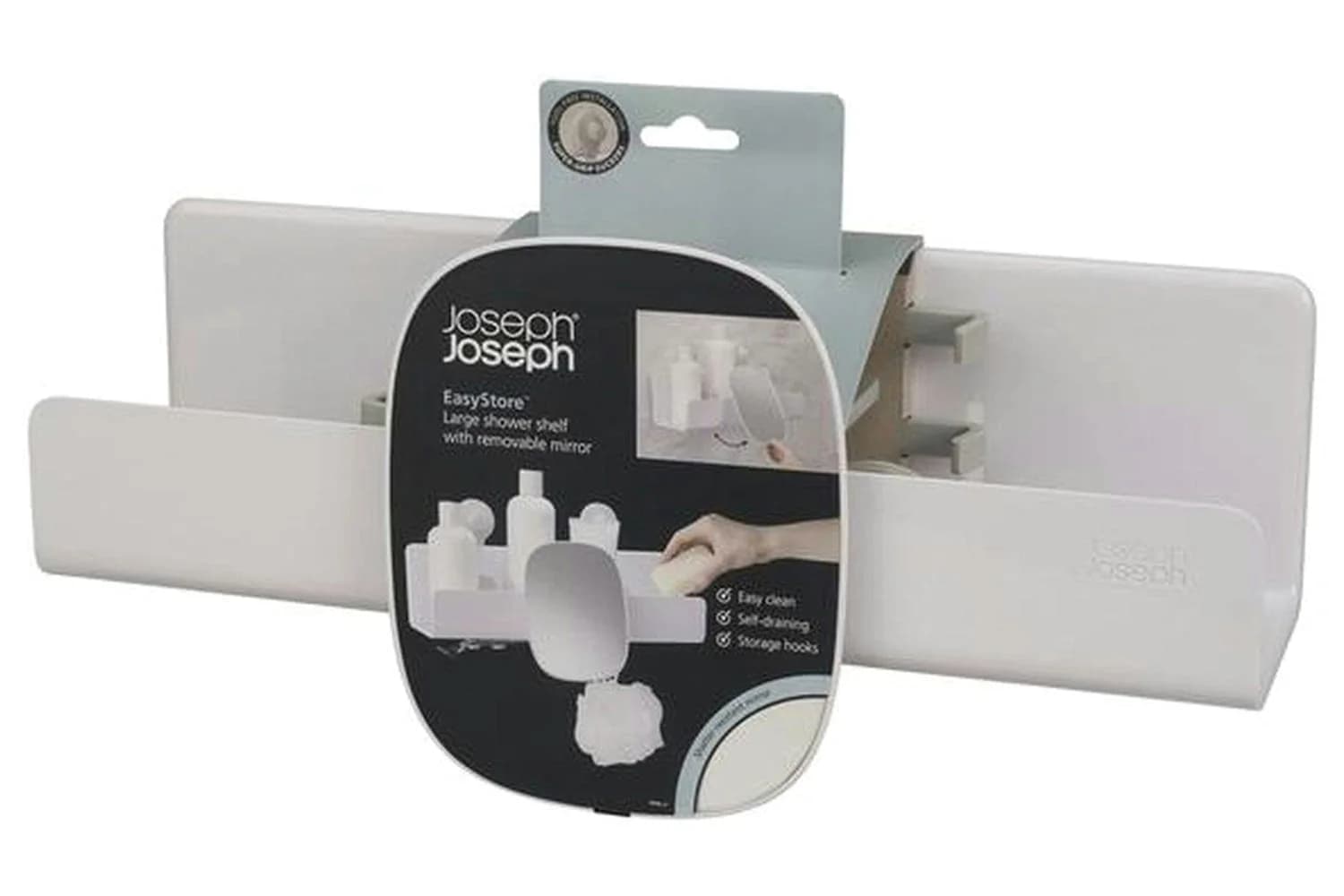Joseph Joseph | Large Shower Caddy with Removable Mirror | White