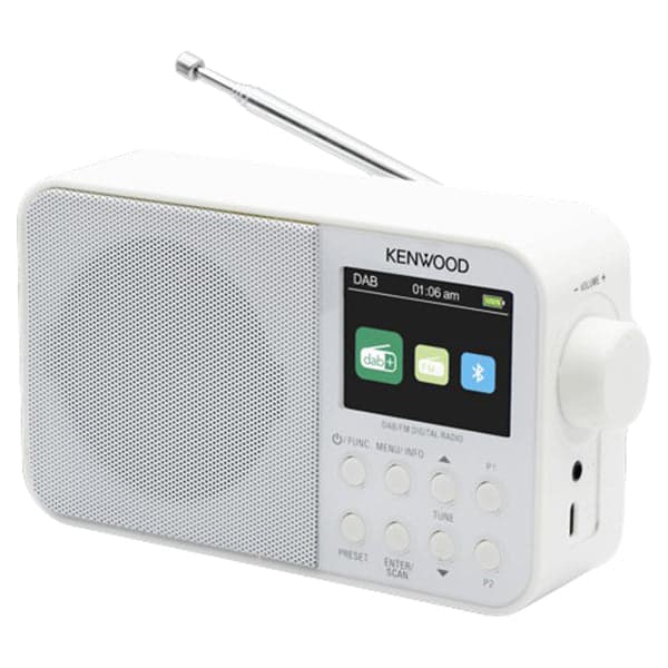 Kenwood DAB+ Portable Radio - White | CRM30DABW