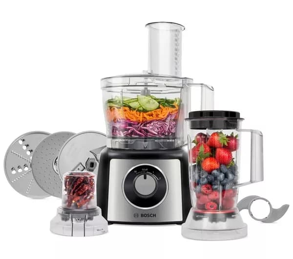 BOSCH MultiTalent3 MCM3501MGB Food Processor - Silver & Black